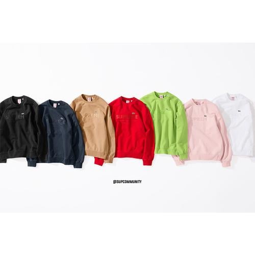 Details on Supreme LACOSTE Crewneck from spring summer
                                            2018 (Price is $148)