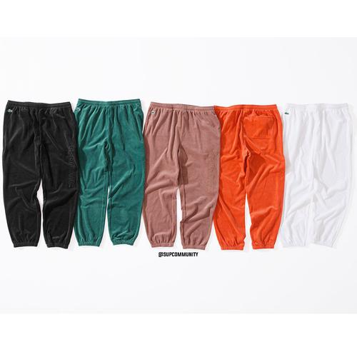 Supreme Supreme LACOSTE Velour Track Pant for spring summer 18 season