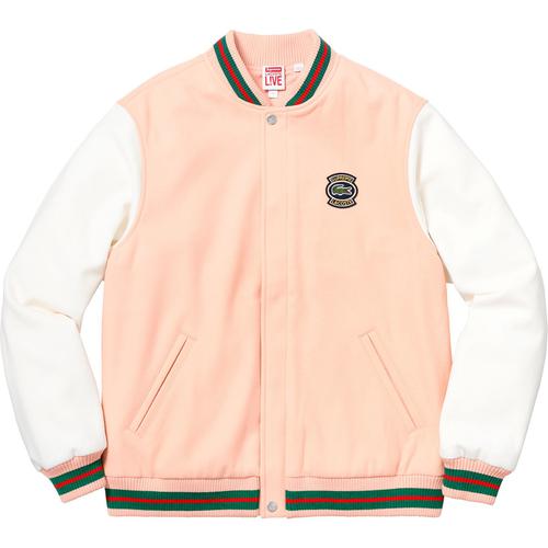 Details on Supreme LACOSTE Wool Varsity Jacket None from spring summer
                                                    2018 (Price is $368)