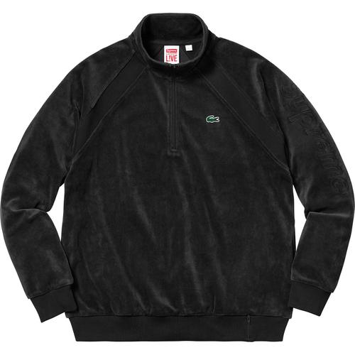 Details on Supreme LACOSTE Velour Half-Zip Track Top None from spring summer
                                                    2018 (Price is $188)