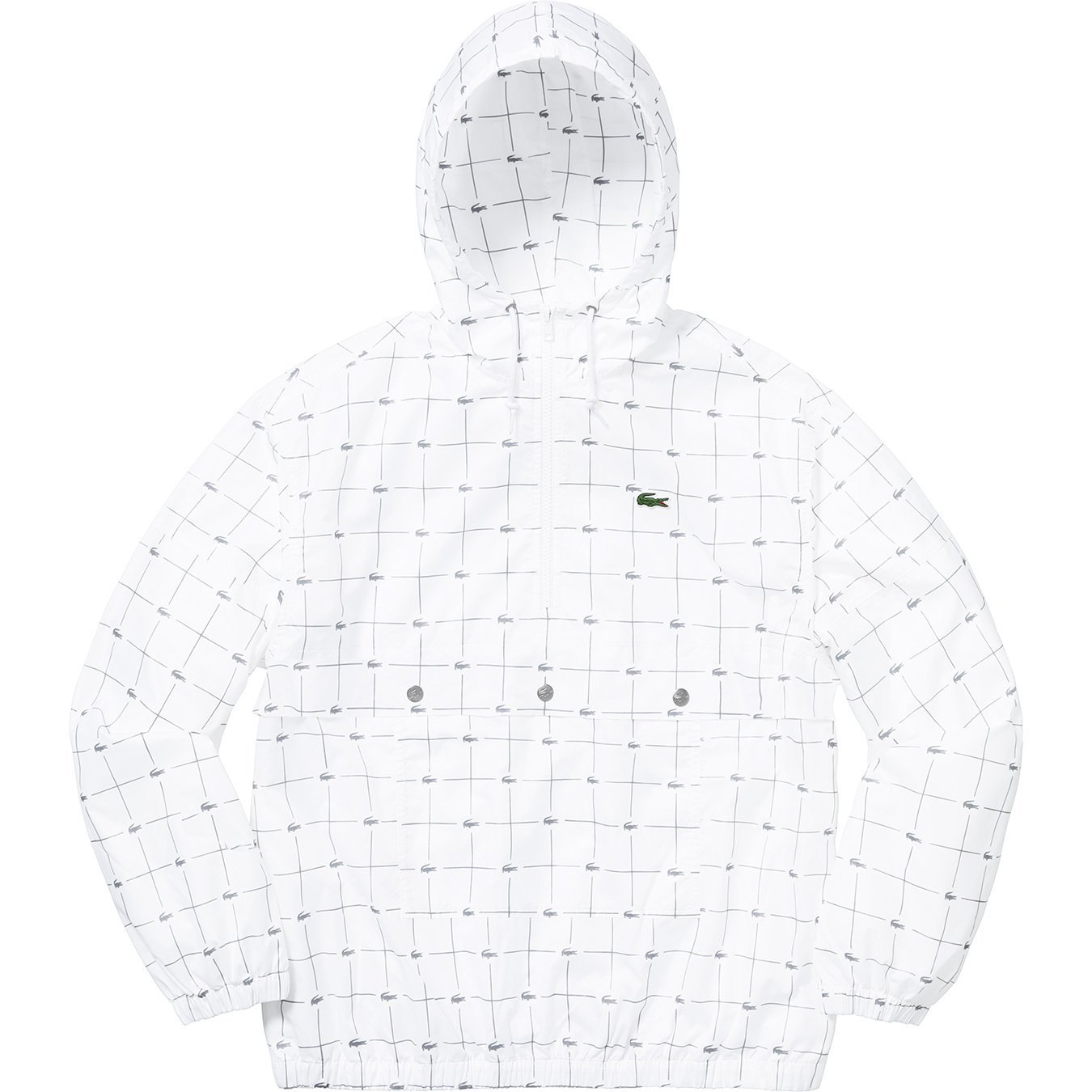 supreme lacoste reflective grid nylon anorak peach