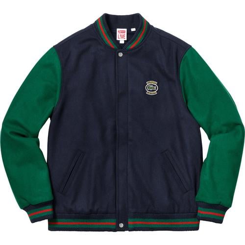 Details on Supreme LACOSTE Wool Varsity Jacket None from spring summer
                                                    2018 (Price is $368)