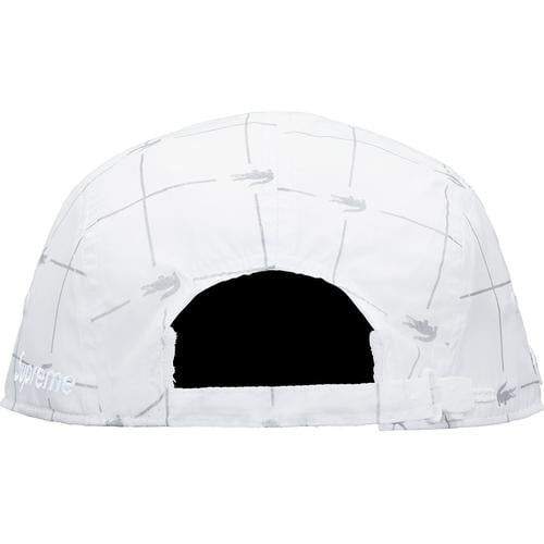 Details on Supreme LACOSTE Reflective Grid Nylon Camp Cap None from spring summer 2018 (Price is $58)