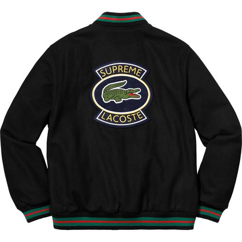 Details on Supreme LACOSTE Wool Varsity Jacket None from spring summer
                                                    2018 (Price is $368)