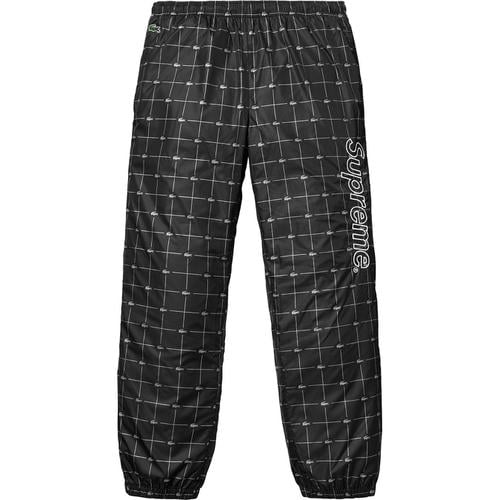 Details on Supreme LACOSTE Reflective Grid Nylon Track Pant None from spring summer
                                                    2018 (Price is $138)