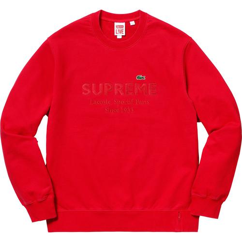 Details on Supreme LACOSTE Crewneck None from spring summer
                                                    2018 (Price is $148)