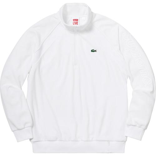 Details on Supreme LACOSTE Velour Half-Zip Track Top None from spring summer
                                                    2018 (Price is $188)