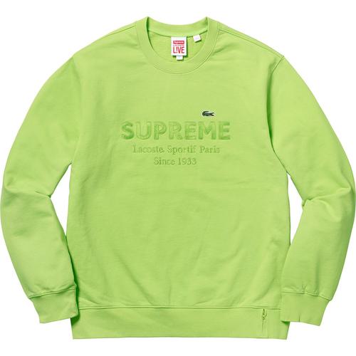 Details on Supreme LACOSTE Crewneck None from spring summer 2018 (Price is $148)