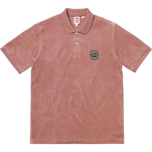 Details on Supreme LACOSTE Velour Polo None from spring summer
                                                    2018 (Price is $138)