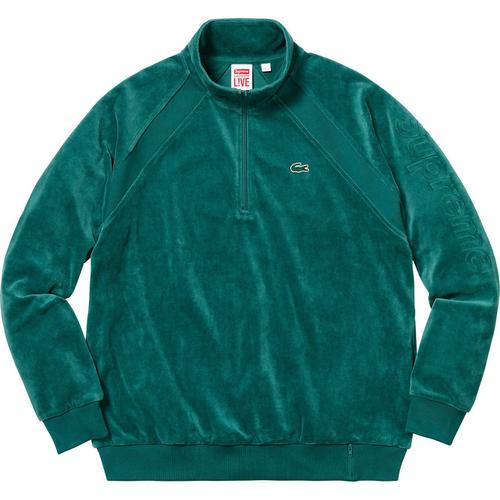 Details on Supreme LACOSTE Velour Half-Zip Track Top None from spring summer
                                                    2018 (Price is $188)