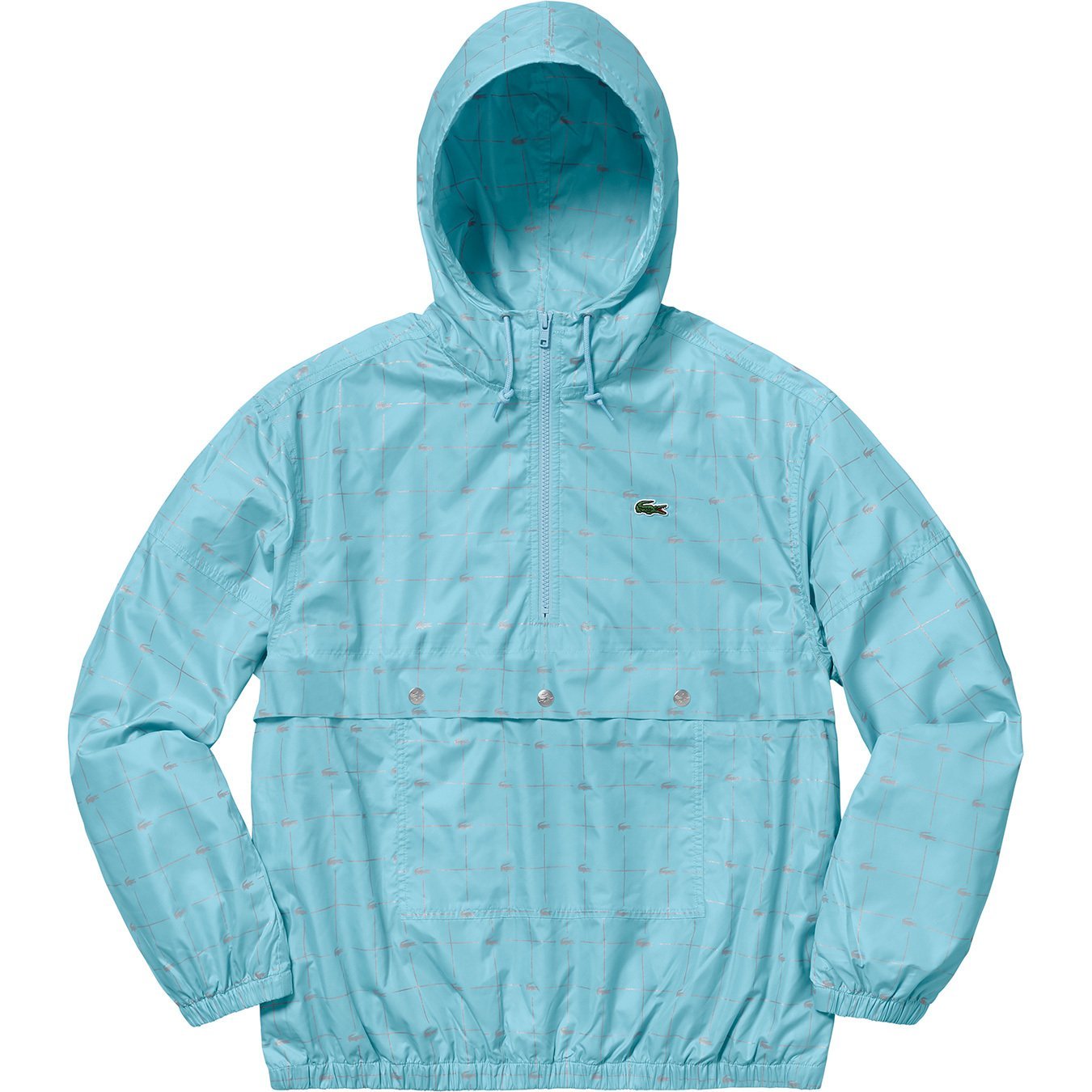 supreme lacoste reflective grid nylon anorak peach