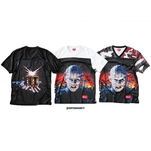 Details on Supreme Hellraiser Football Jersey from spring summer
                                            2018 (Price is $128)