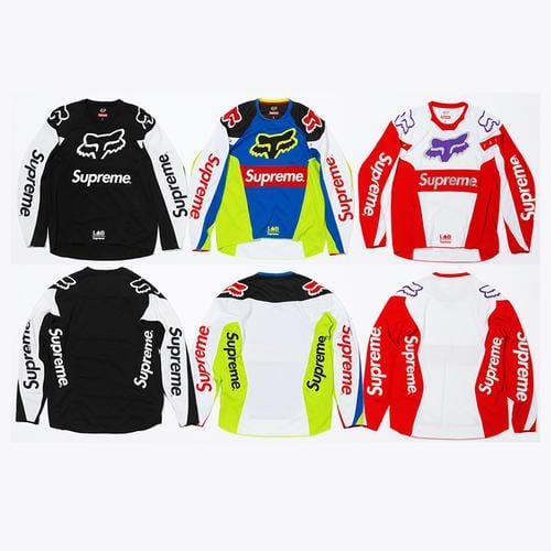 Details on Supreme Fox Racing Moto Jersey Top  from spring summer 2018 (Price is $138)