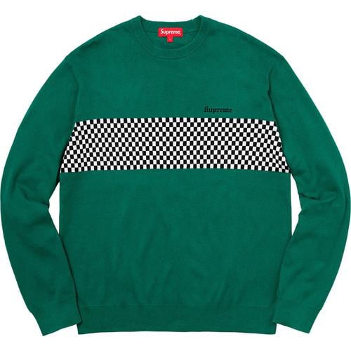 Details on Checkered Panel Crewneck Sweater None from spring summer
                                                    2018 (Price is $138)