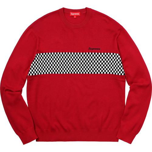 Details on Checkered Panel Crewneck Sweater None from spring summer
                                                    2018 (Price is $138)