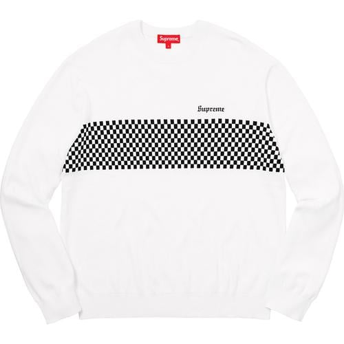 Details on Checkered Panel Crewneck Sweater from spring summer
                                            2018 (Price is $138)