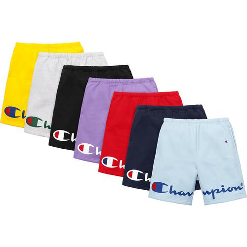 champion x supreme shorts