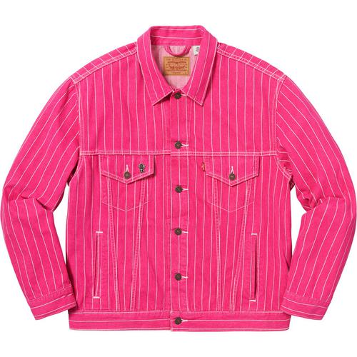 Details on Supreme Levi's Pinstripe Trucker Jacket None from spring summer
                                                    2018 (Price is $248)