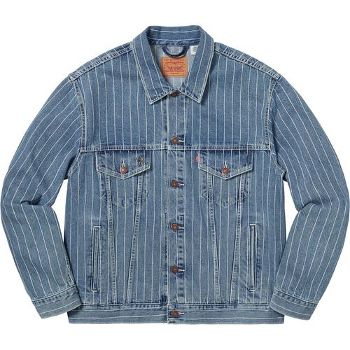 Details on Supreme Levi's Pinstripe Trucker Jacket None from spring summer
                                                    2018 (Price is $248)