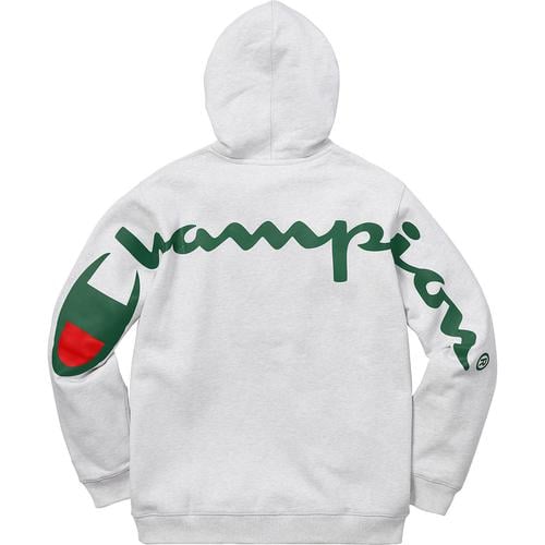 Details on Supreme Champion Hooded Sweatshirt None from spring summer
                                                    2018 (Price is $158)