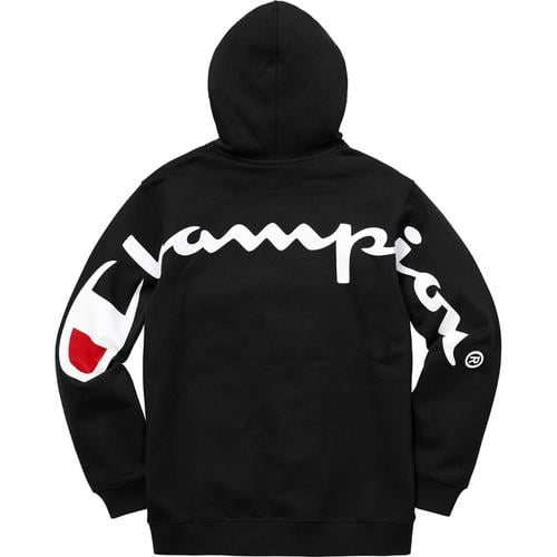 Details on Supreme Champion Hooded Sweatshirt None from spring summer
                                                    2018 (Price is $158)