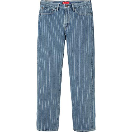 Details on Supreme Levi's Pinstripe 550 Jeans None from spring summer
                                                    2018 (Price is $178)