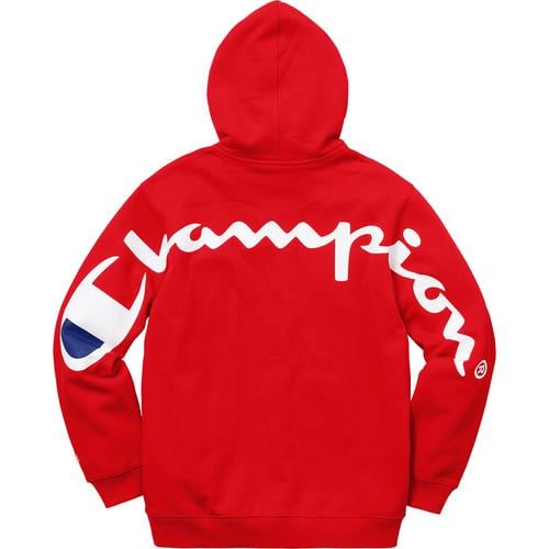 Details on Supreme Champion Hooded Sweatshirt None from spring summer
                                                    2018 (Price is $158)