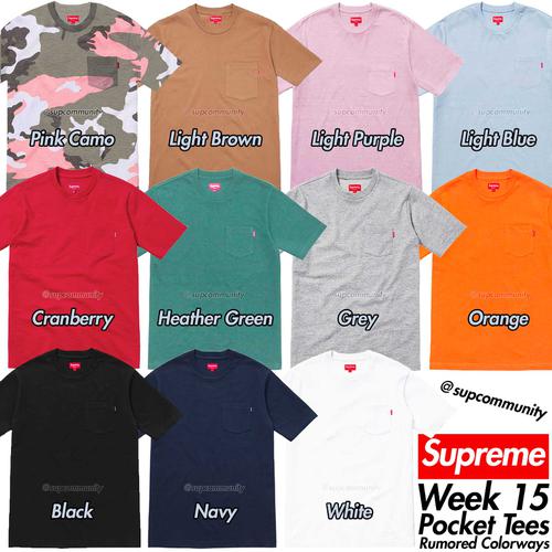 Supreme Pocket Tee releasing on Week 15 for spring summer 2018