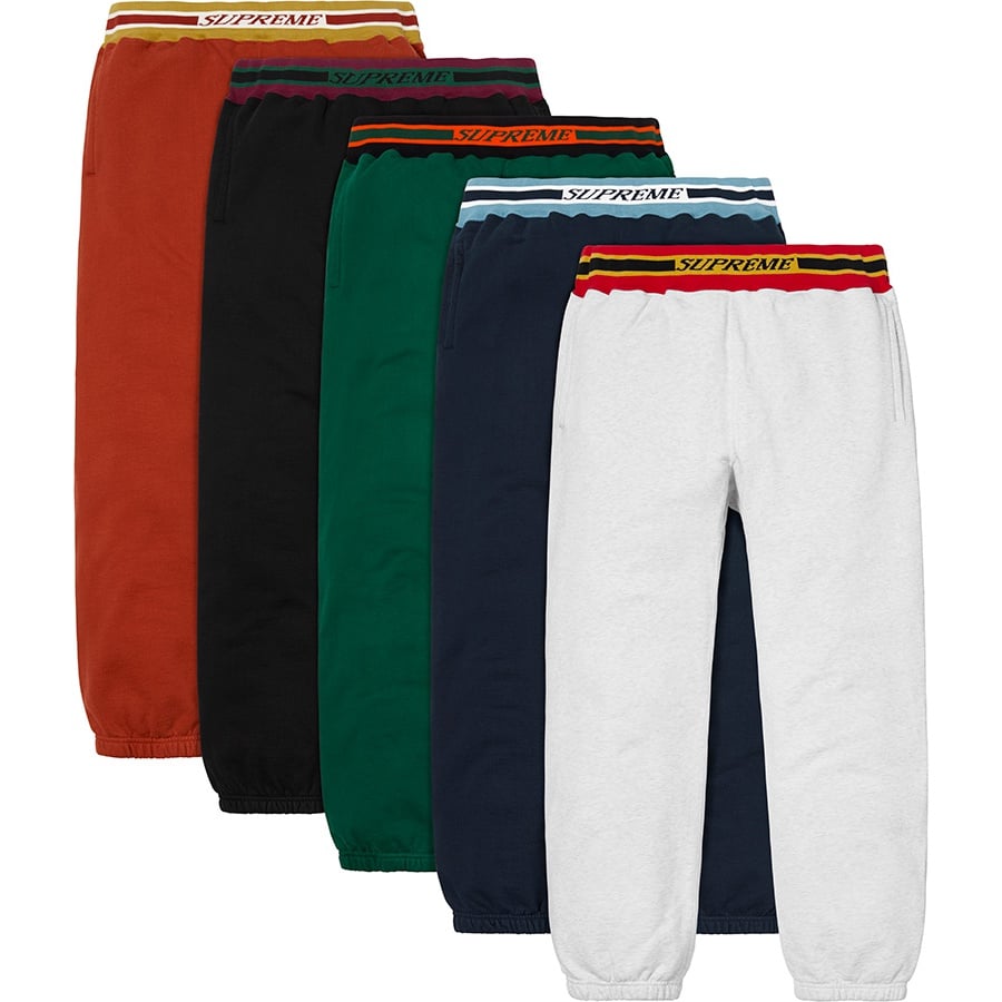 Supreme Striped Rib Sweatpant releasing on Week 14 for fall winter 18