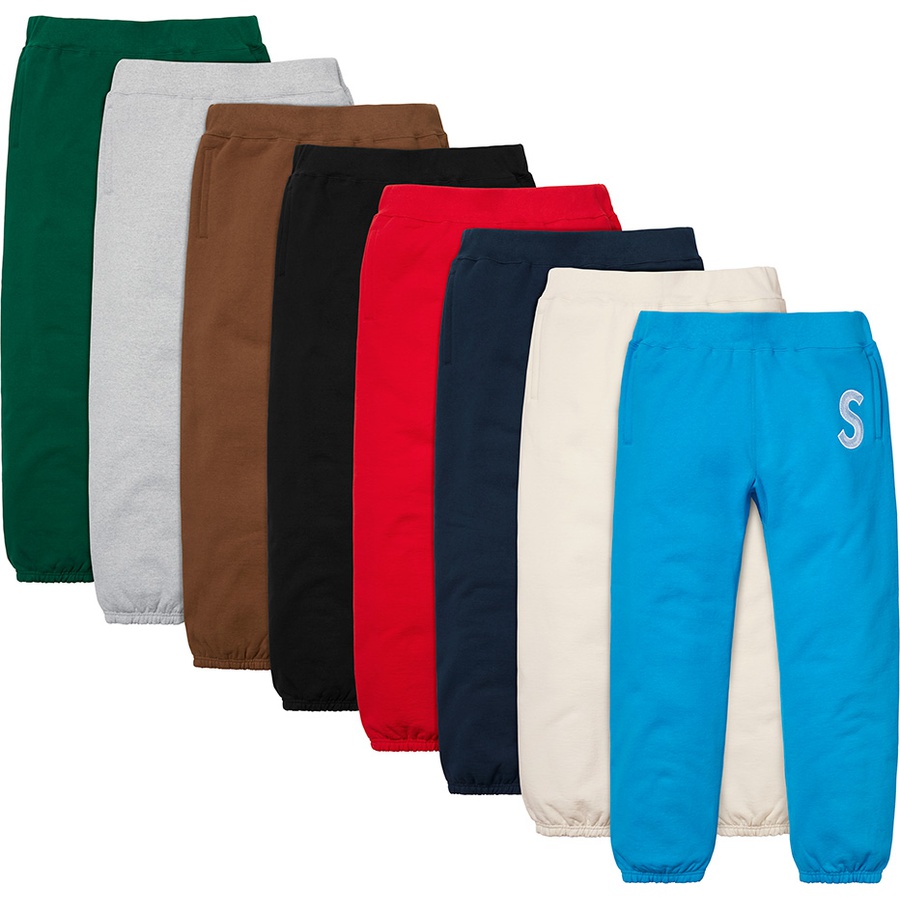 Supreme S Logo Sweatpant for fall winter 18 season