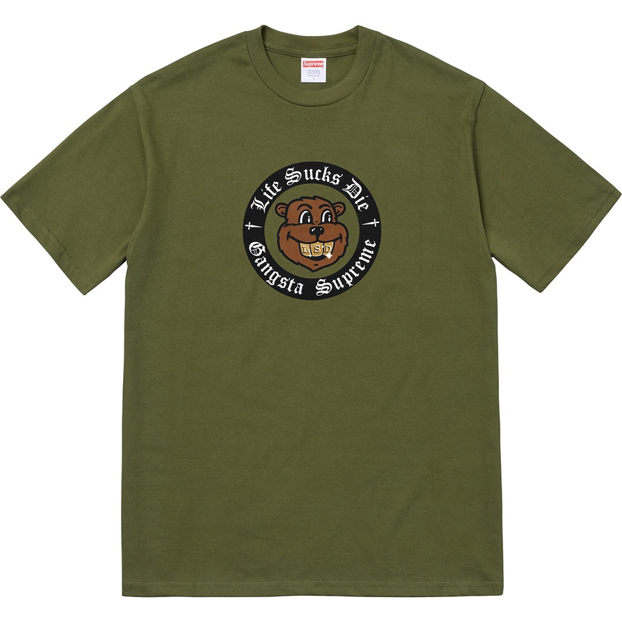 Details on Life Sucks Die Tee Olive from fall winter
                                                    2018 (Price is $36)