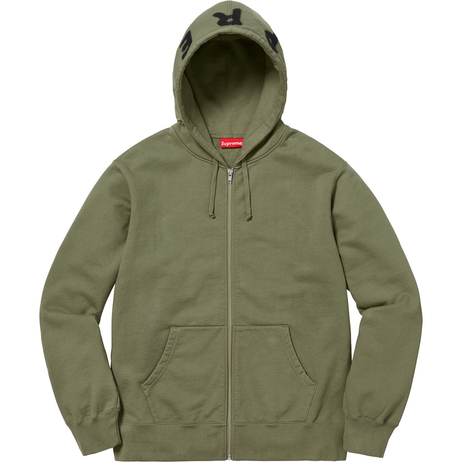 Details on Bone Zip Up Sweatshirt Light Olive from fall winter 2018 (Price is $168)