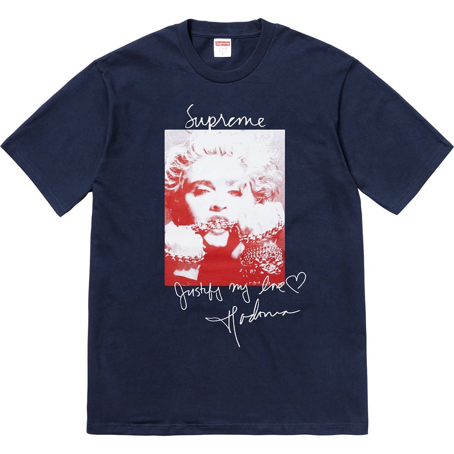 Details on Madonna Tee Navy from fall winter
                                                    2018 (Price is $48)