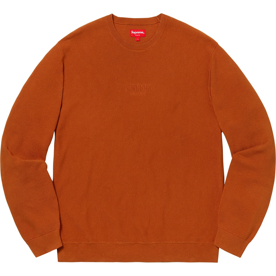 Details on Pique Crewneck Copper from fall winter 2018 (Price is $138)