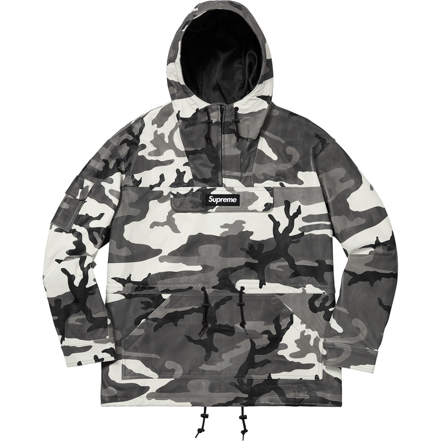 Details on Leather Anorak Snow Camo from fall winter
                                                    2018 (Price is $698)