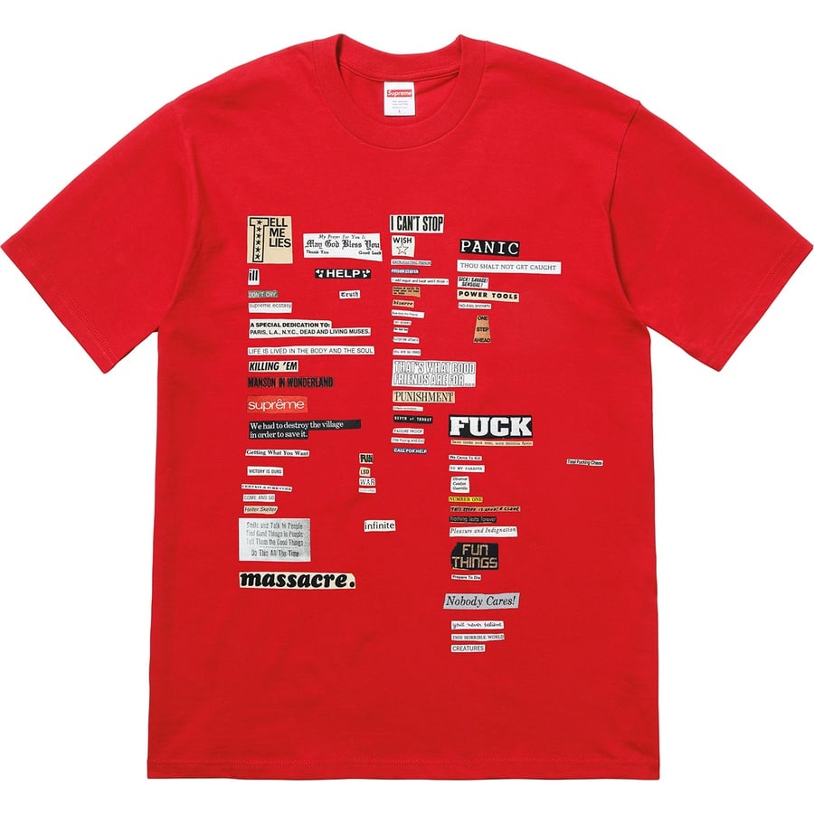 Details on Cutouts Tee Red from fall winter 2018 (Price is $36)