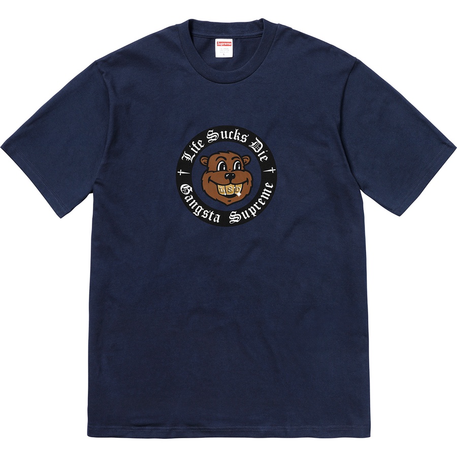 Details on Life Sucks Die Tee Navy from fall winter
                                                    2018 (Price is $36)