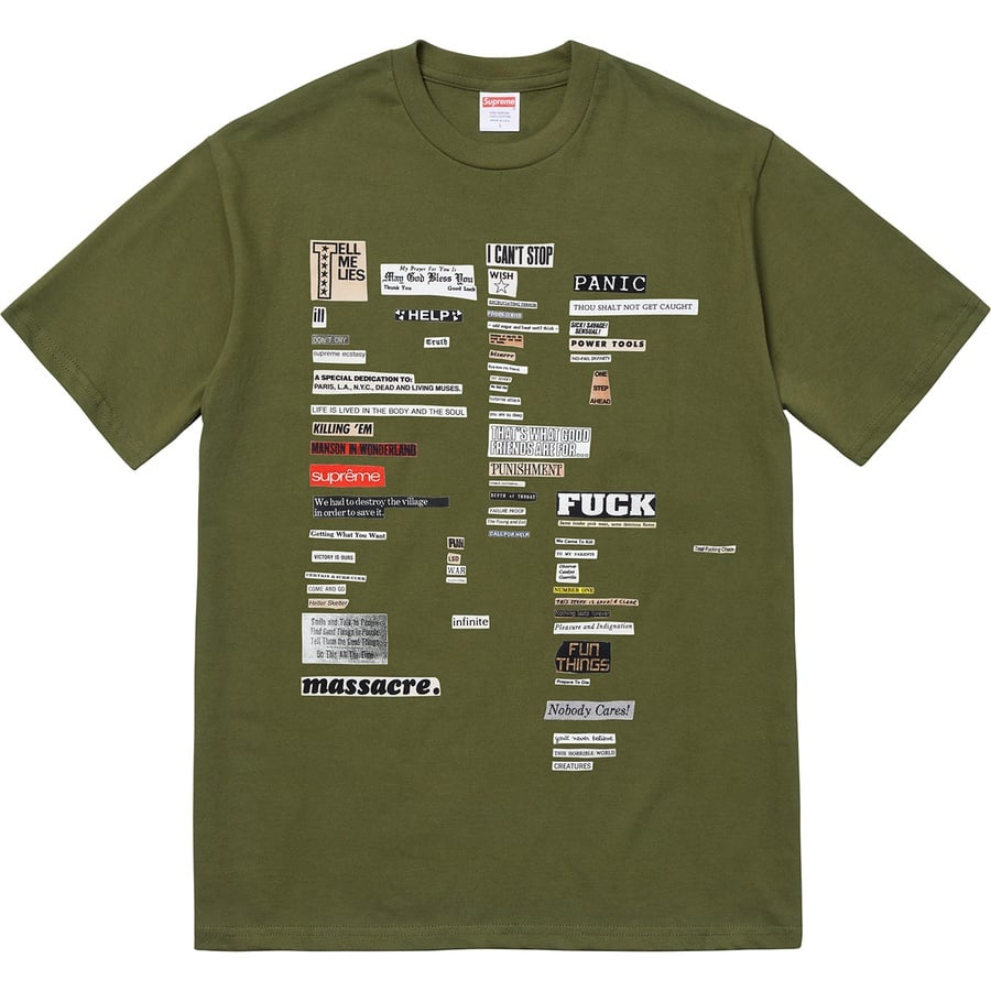 Details on Cutouts Tee Olive from fall winter
                                                    2018 (Price is $36)