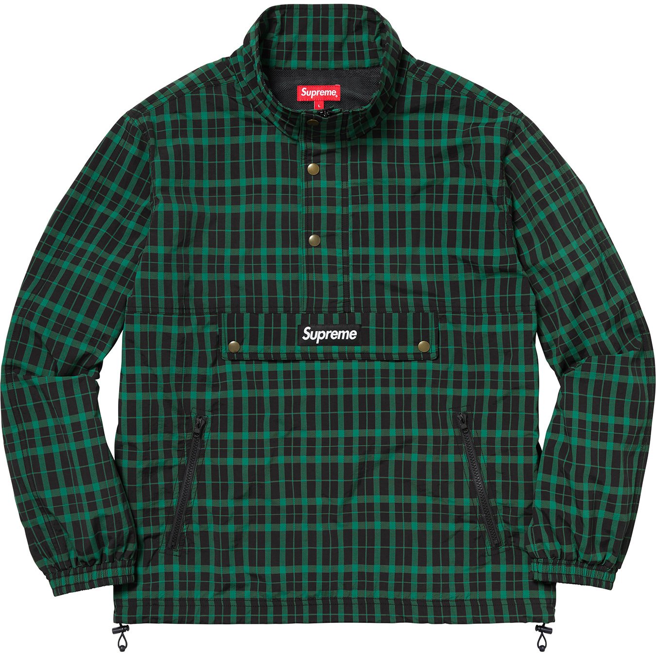 Supreme Nylon Plaid Pullover 緑 L 国内正規品