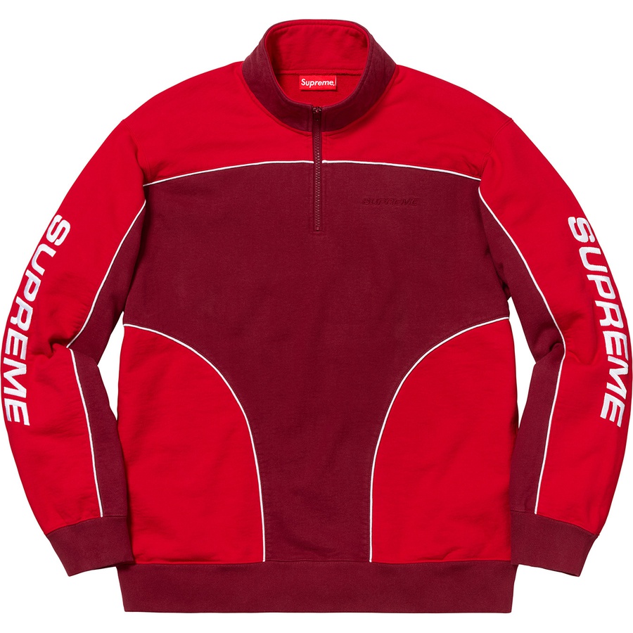 Details on Speedway Half Zip Sweatshirt Cardinal from fall winter 2018 (Price is $158)