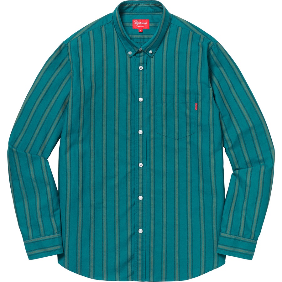 Details on Oxford Shirt Teal Stripe from fall winter 2018 (Price is $118)