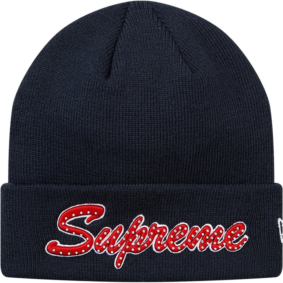 Details on New Era Script Beanie Navy from fall winter
                                                    2018 (Price is $38)