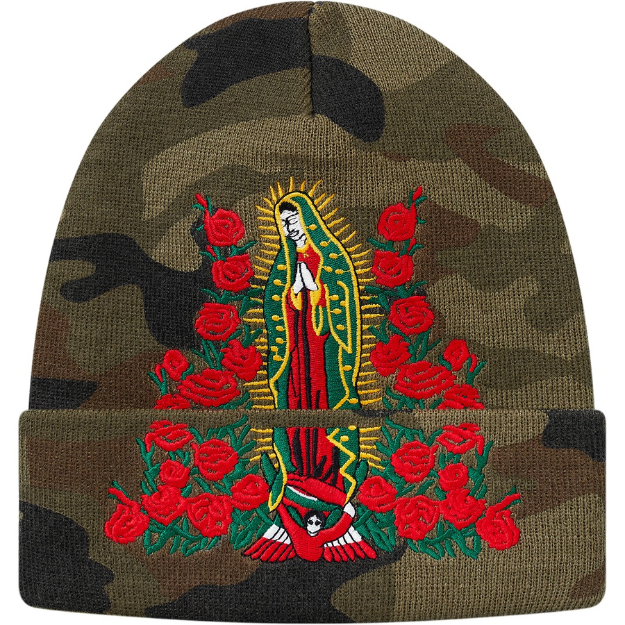 Details on Guadalupe Beanie Woodland Camo from fall winter
                                                    2018 (Price is $36)