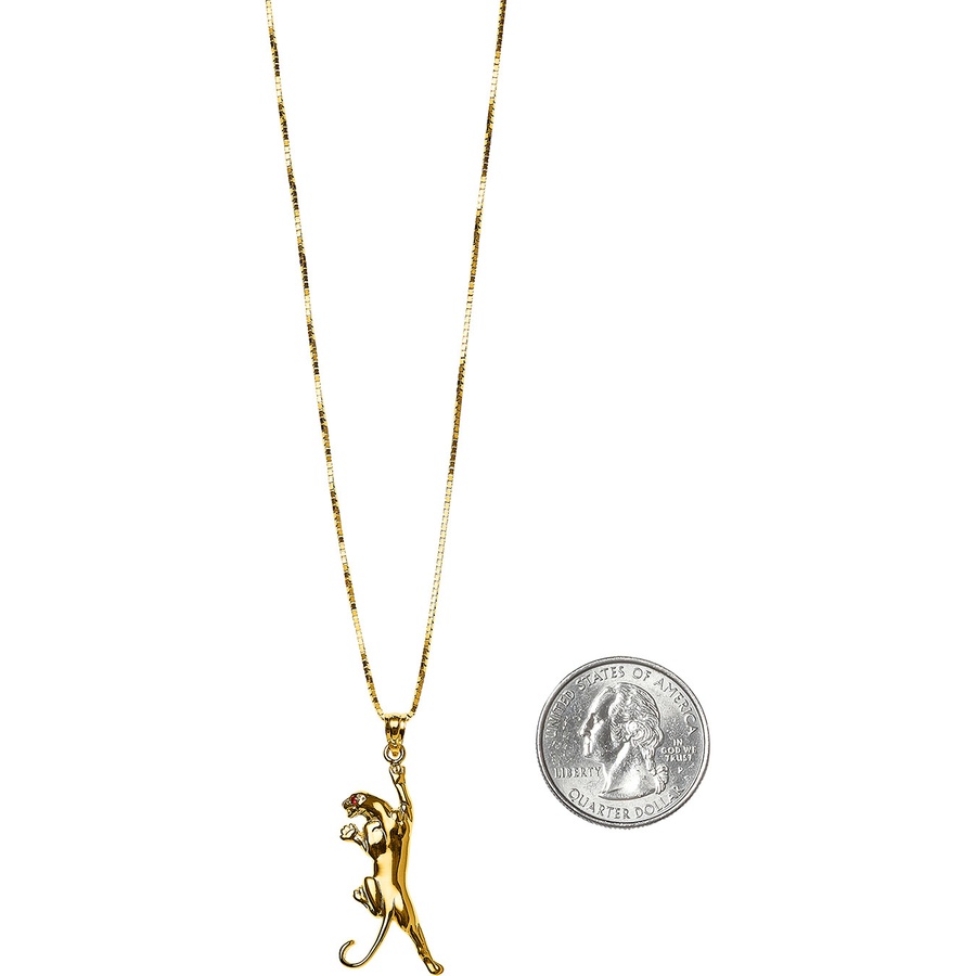 Details on Panther Gold Pendant Gold from fall winter
                                                    2018 (Price is $398)