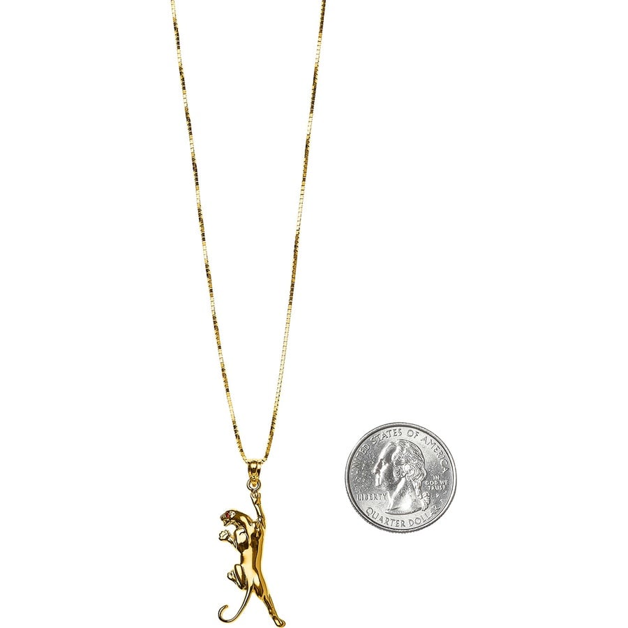 Details on Panther Gold Pendant Gold from fall winter
                                                    2018 (Price is $398)