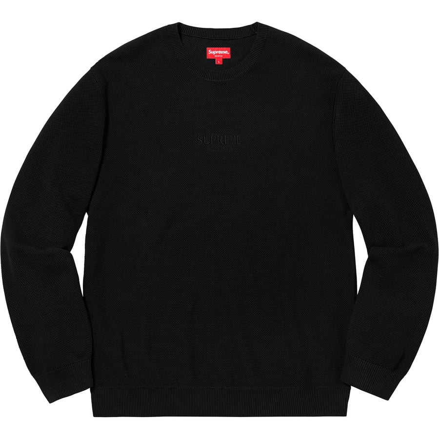 Details on Pique Crewneck Black from fall winter
                                                    2018 (Price is $138)