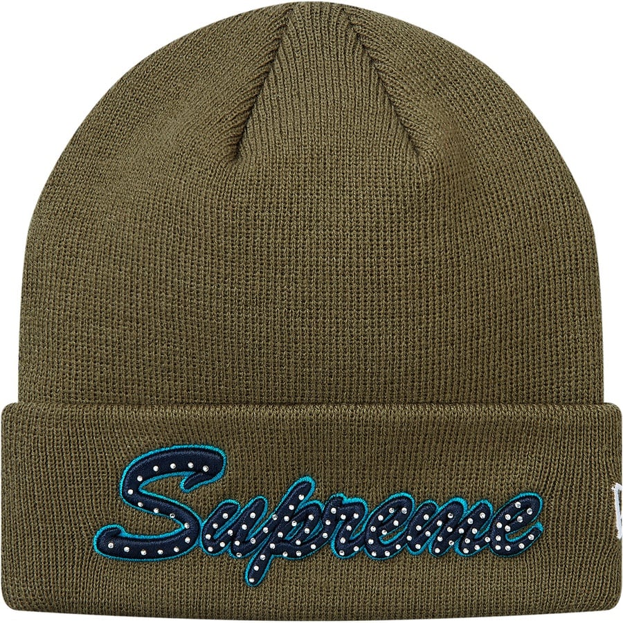 Details on New Era Script Beanie Olive from fall winter 2018 (Price is $38)