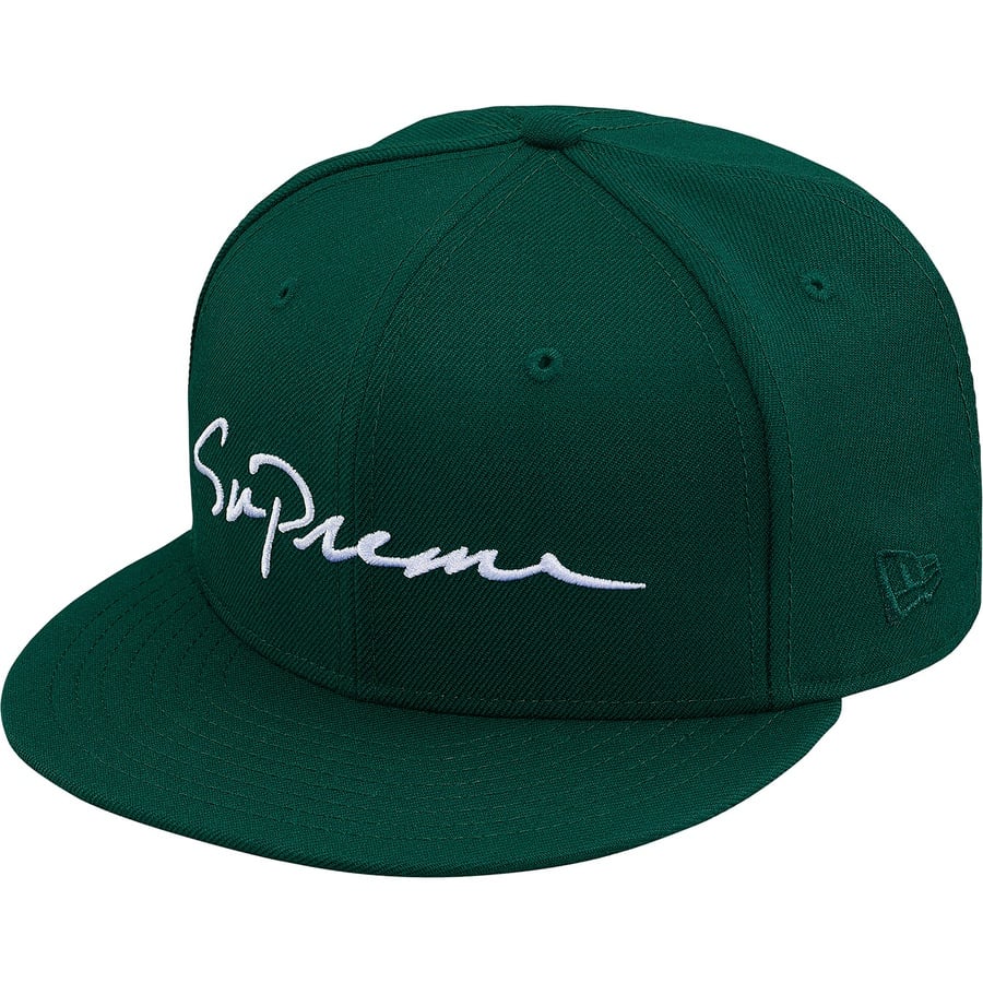 Details on Classic Script New Era Dark Green from fall winter
                                                    2018 (Price is $48)