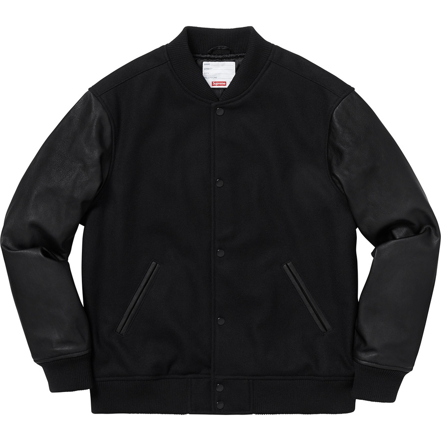Details on Motion Logo Varsity Jacket Black from fall winter 2018 (Price is $398)