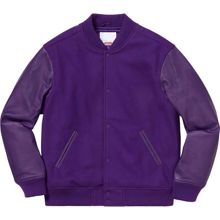 Details on Motion Logo Varsity Jacket Purple from fall winter
                                                    2018 (Price is $398)